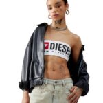 DIESEL WOMENS MELANIE STRAPLESS BRA WITH MAXI LOGO