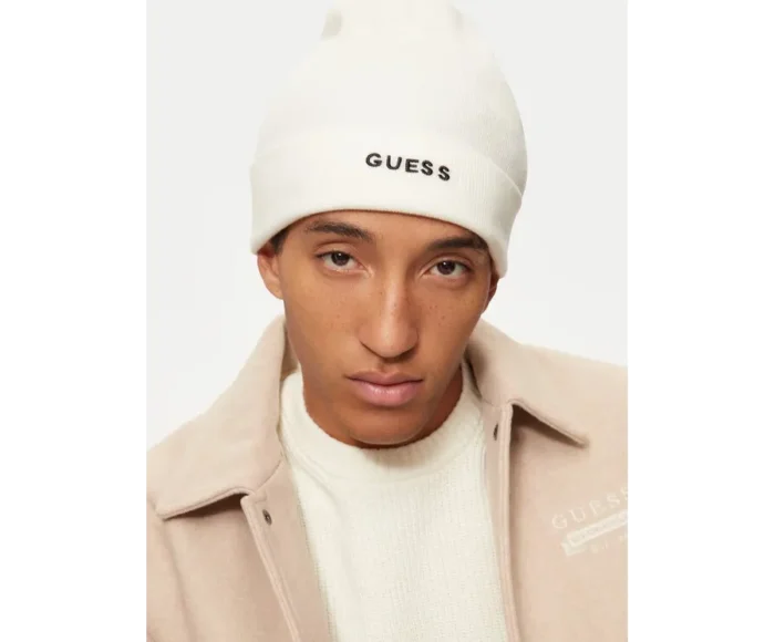 GUESS BINO BEANIE WHITE - Image 2