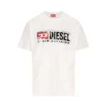 DIESEL MENS T-SHIRT T-NORM T6 GRAPHIC PRINT WHITE