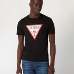 GUESS MENS T-SHIRT TRIANGLE LOGO
