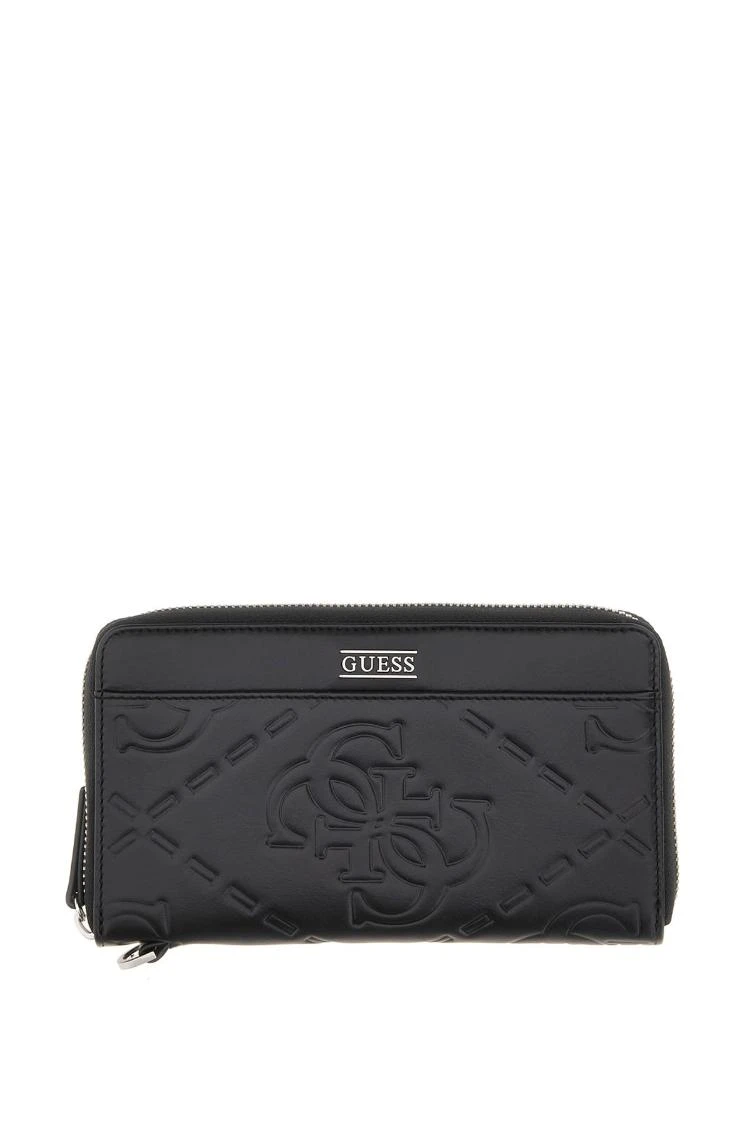 lea77 GUESS MENS WALLET BLACK ALL OVER PRINT - Image 1