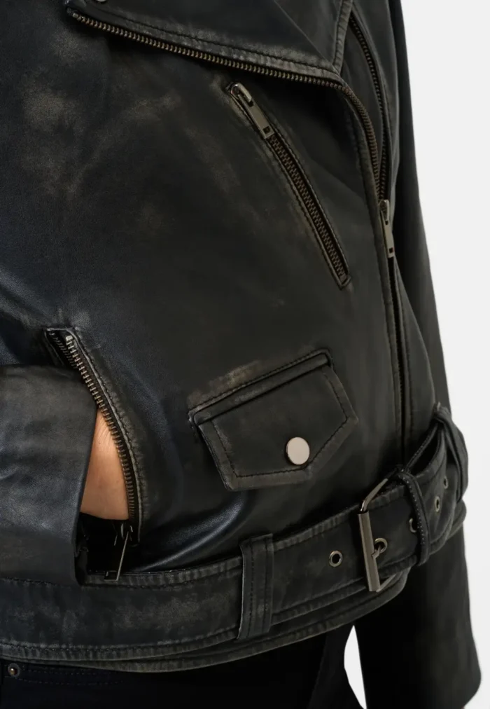 RICANO LEATHER JACKET PERFECTO LOUNA BLACK - Image 5