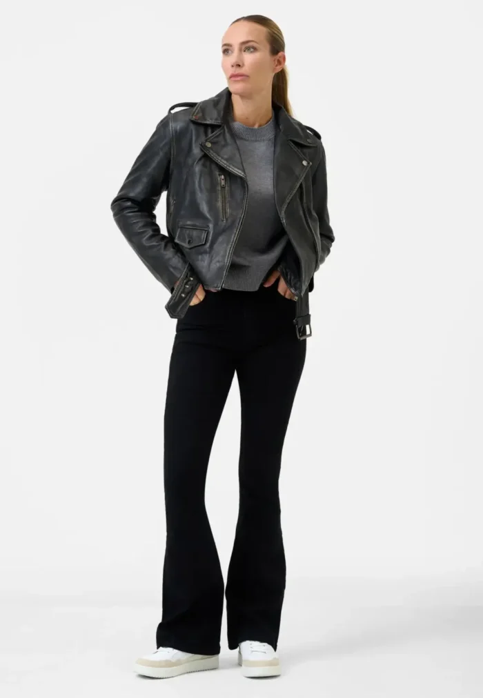 RICANO LEATHER JACKET PERFECTO LOUNA BLACK - Image 3