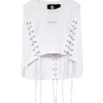 MOD WAVE MOVEMENT BLACK CAPSULE WOMAN VEST WITH LACES WHITE