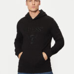 GUESS UNISEX HOODIE BLACK ON BLACK LOGO