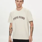 PEPE JEANS MENS T-SHIRT BEIGE CLEMENT