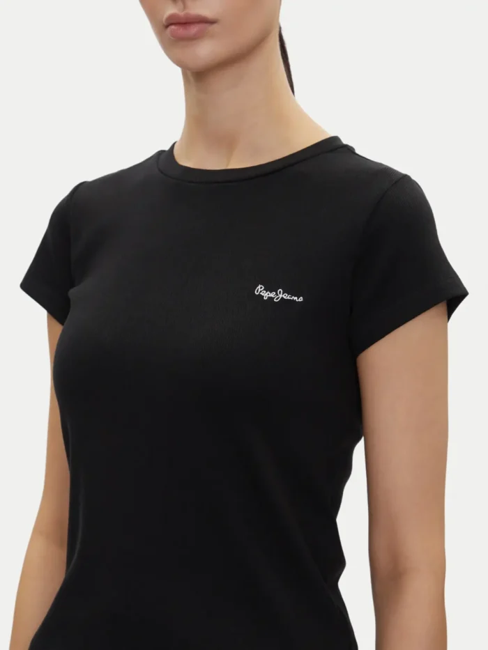 PEPE JEANS WOMANS MERIDA T-SHIRT BLACK - Image 4