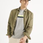 CELIO MENS SHIRT LINEL RATALIN KAKI