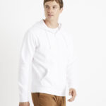 CELIO MENS VETHREE OPTICAL WHITE SWEAT-ZIPP