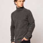 HEAVY TOOLS MENS KINT TURTLENECK SWEATER GREY