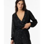 TIFFOSI WOMANS TOP PAGIETA BLACK LONG SLEEVE