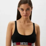 DIESEL Ufsb-Oriba  Ribbed bralette with logo band