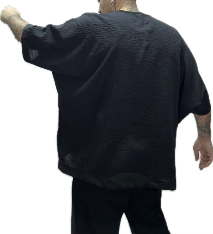 TWIN BLACK MENS OVERSIZED T-SHIRT BLACK - Image 3