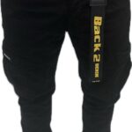 BACK2JEANS BLACK CARGO PANTS M15