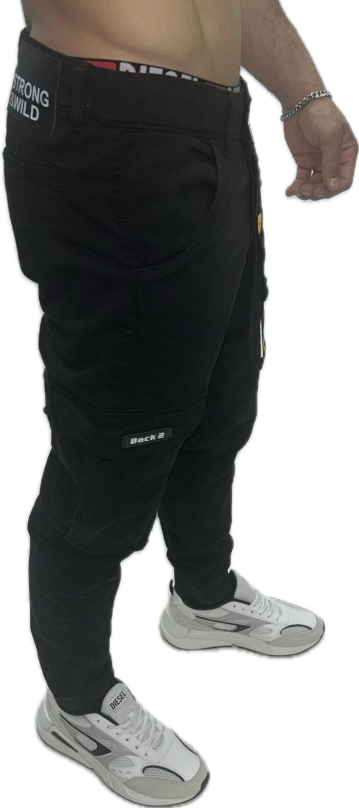 BACK2JEANS BLACK CARGO PANTS M15 - Image 2