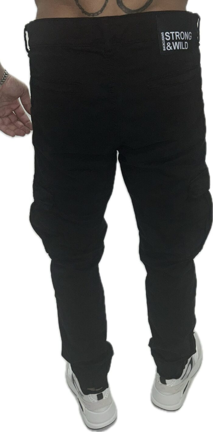 BACK2JEANS BLACK CARGO PANTS M15 - Image 3