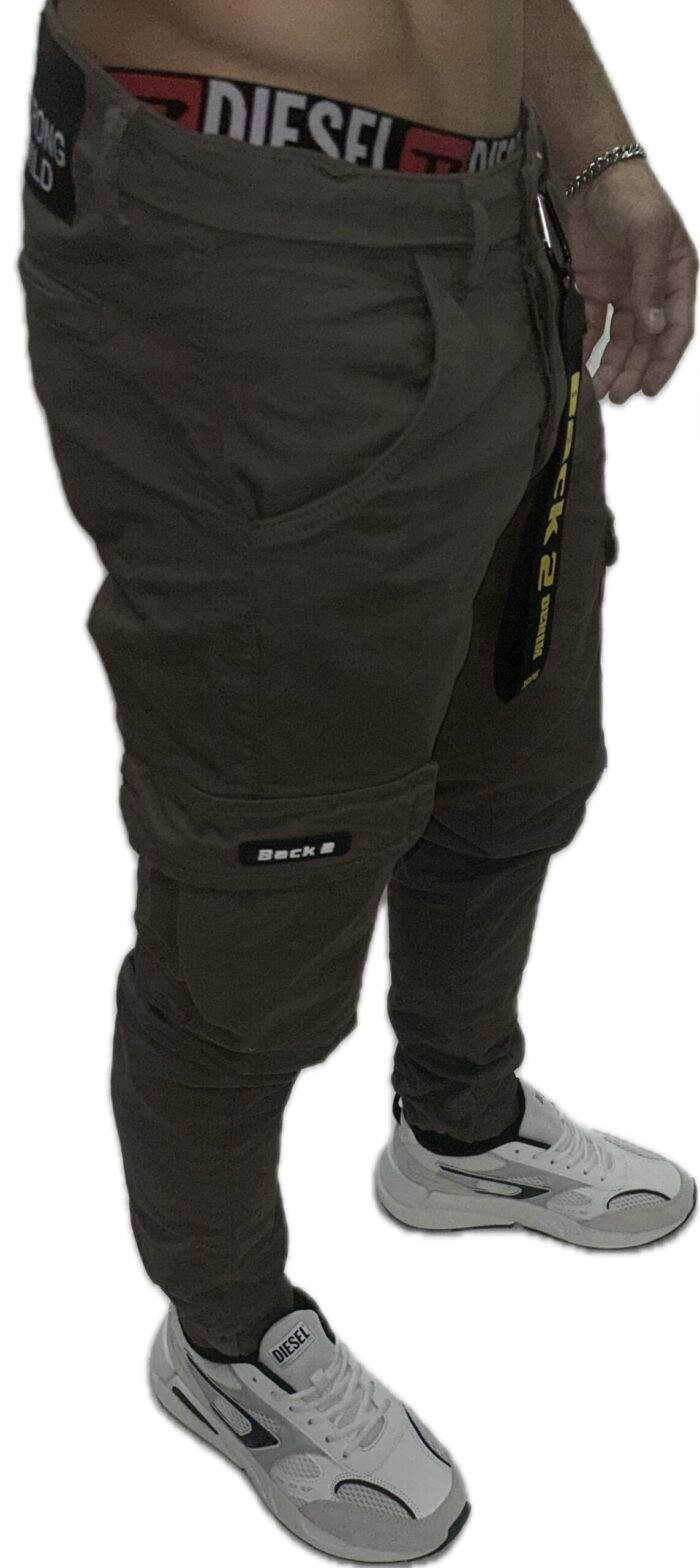 BACK2JEANS ARMY FIT CARGO PANTS BROWN M15 - Image 2