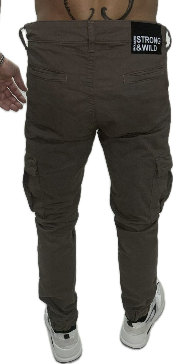 BACK2JEANS ARMY FIT CARGO PANTS BROWN M15 - Image 3