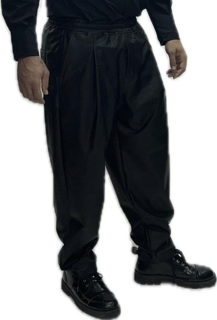 FREEDMAN MENS LEATHER PANTS OVERSIZED BLACK - Image 4