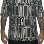 TWIN BLACK MENS SHIRT MAO BLACK AND WHITE