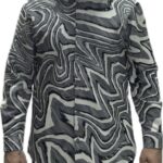 FREEDMAN MENS LONG SLEEVE SHIRT WHITE/BLACK/GREY TRIBAL