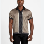 GUESS MENS SHIRT ALL OVER PRINT BLACKGOLD