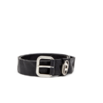 DIESEL MENS BELT LEATHER BLACK B-1DR OVAL D LOOP